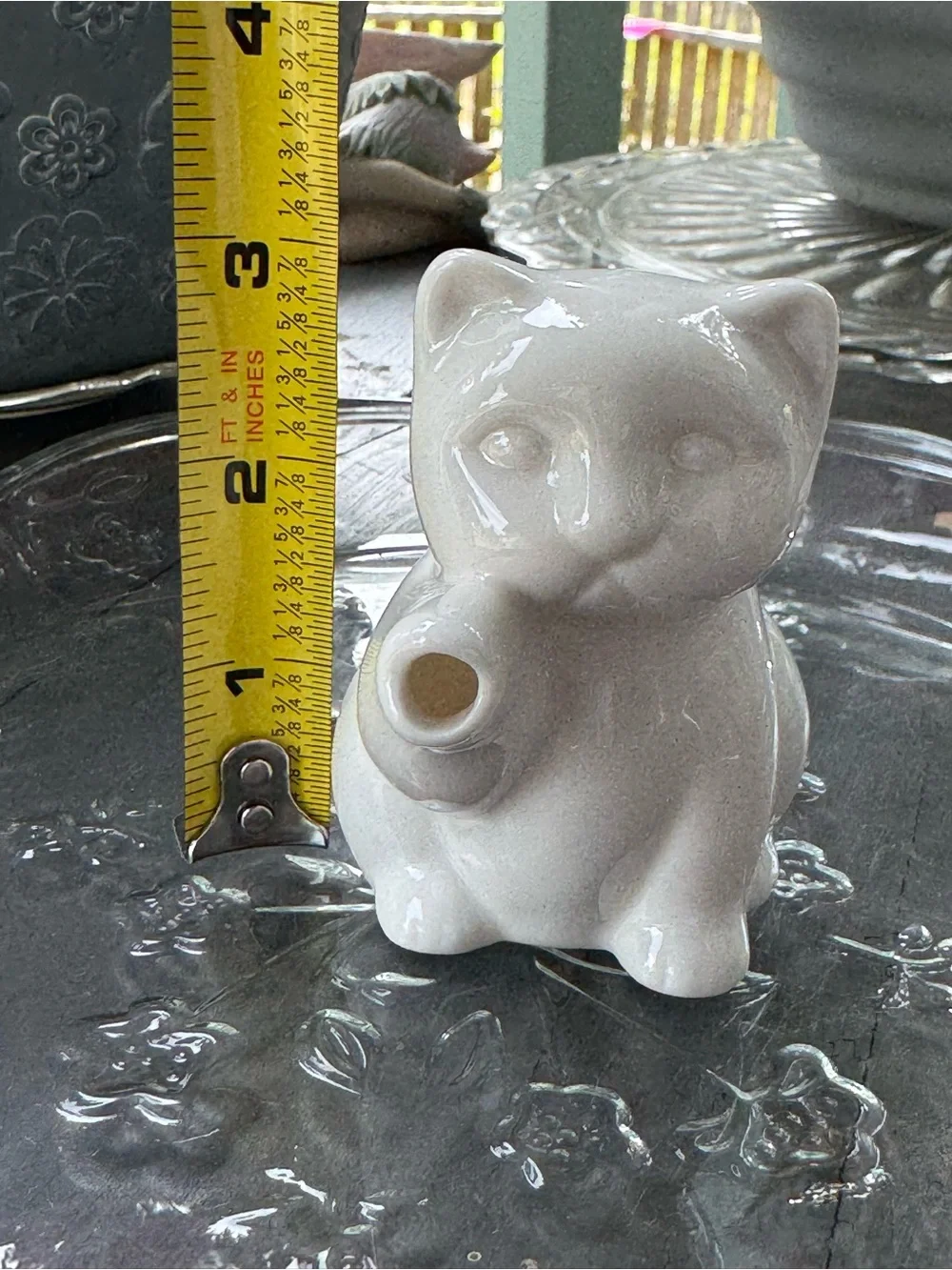 White Ceramic Cat Creamer Pitcher